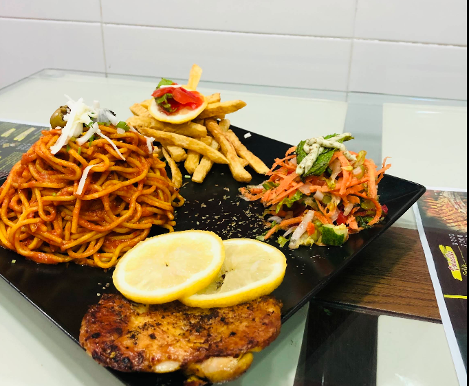 Real Spaghetti & Escalope Platter